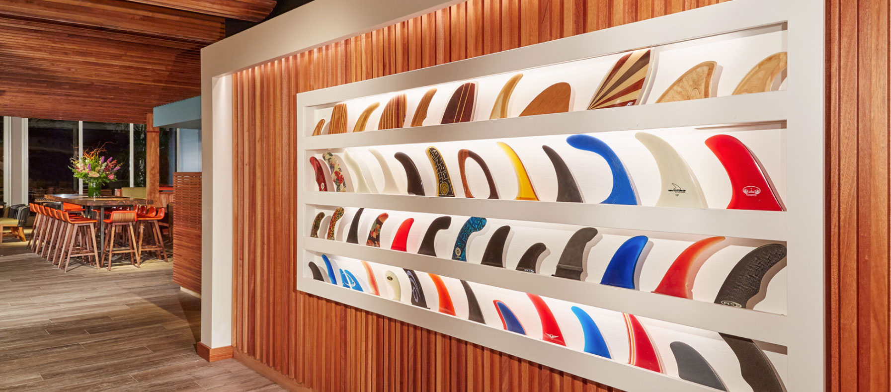 Wall decor with surf fins